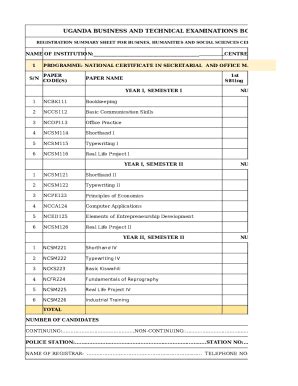 ubteb summary sheets.